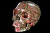 Realistic, Carved Rhodonite Skull #116512-2